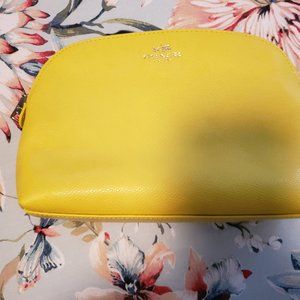 COACH COSMETIC CASE YELLOW LEATHER